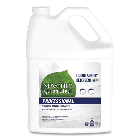 Seventh Generation Professional Liquid Laundry Detergent, Free and Clear Scent, 1 gal Bottle 10732913448910